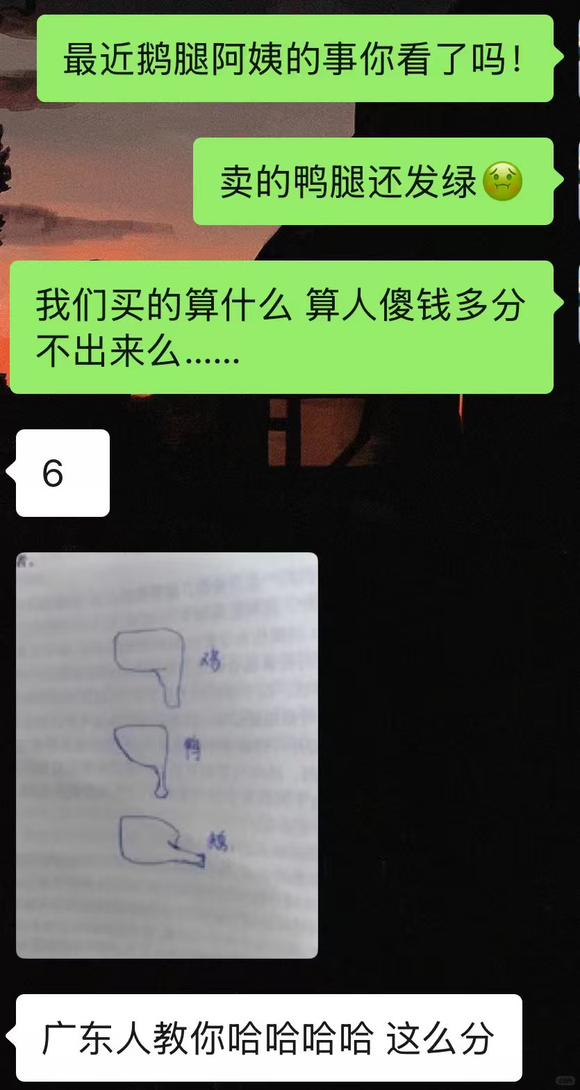 有广东人在吗？鸡鸭鹅腿是这么分的吗？ 