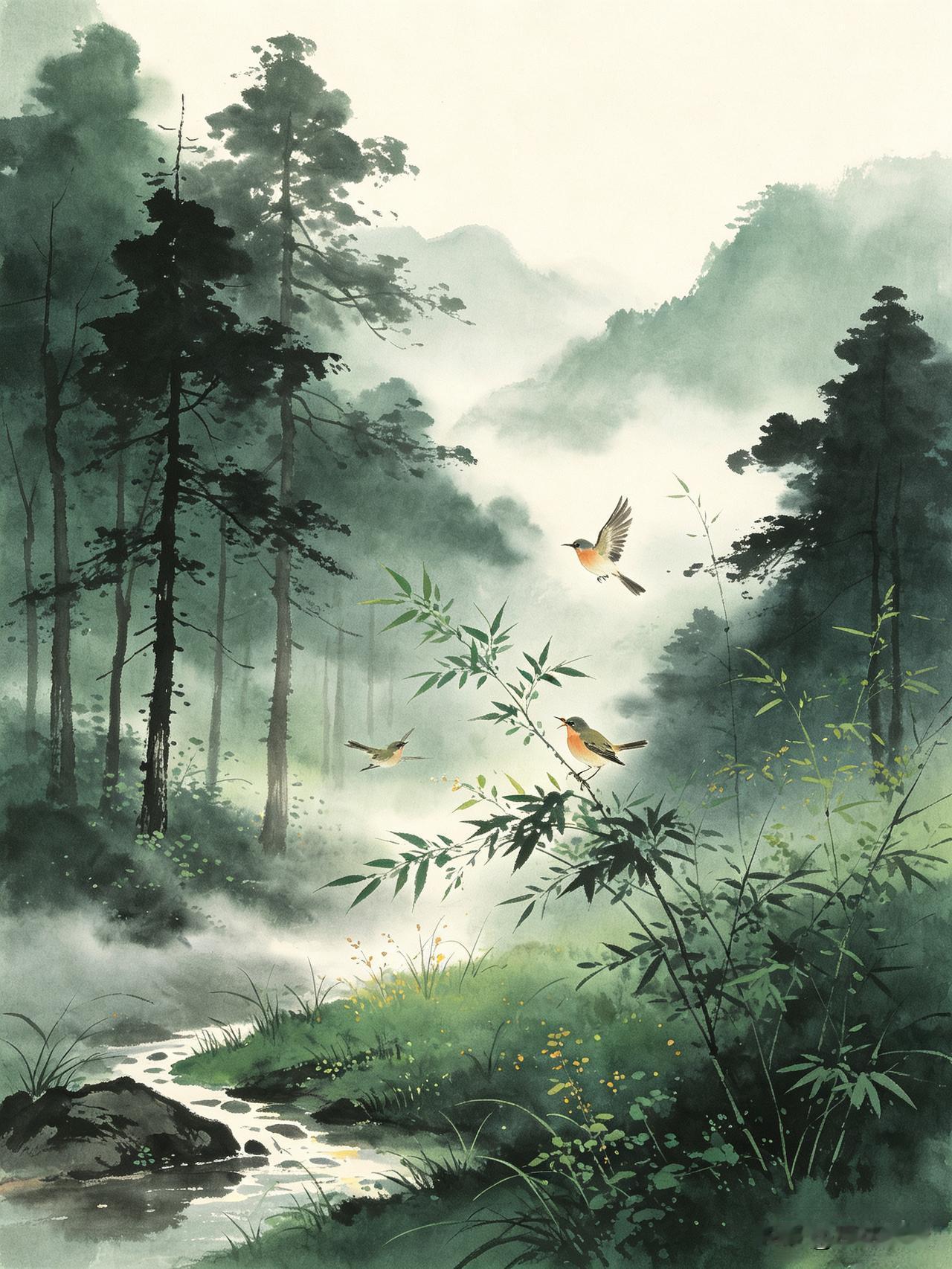 绿水浮蛙叫，
幽林飞鸟啼。

＃秋日生活打卡季＃