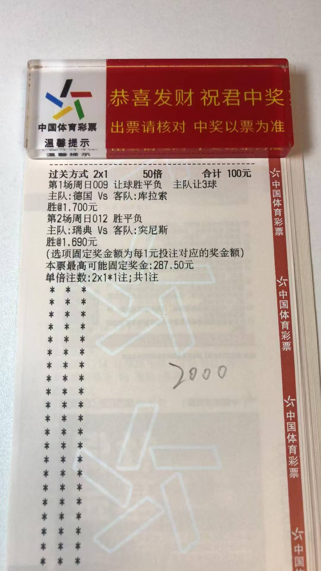⚽世界杯 ⚽009  德国🇩🇪vs库拉索🇨🇼看法：让胜     40  
