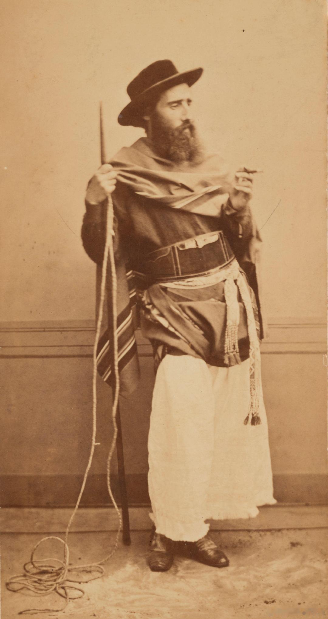 西洋历史文化鱼缸 历史人物 1850年代，身穿南美利亚内罗牧民服饰的法国印象派画