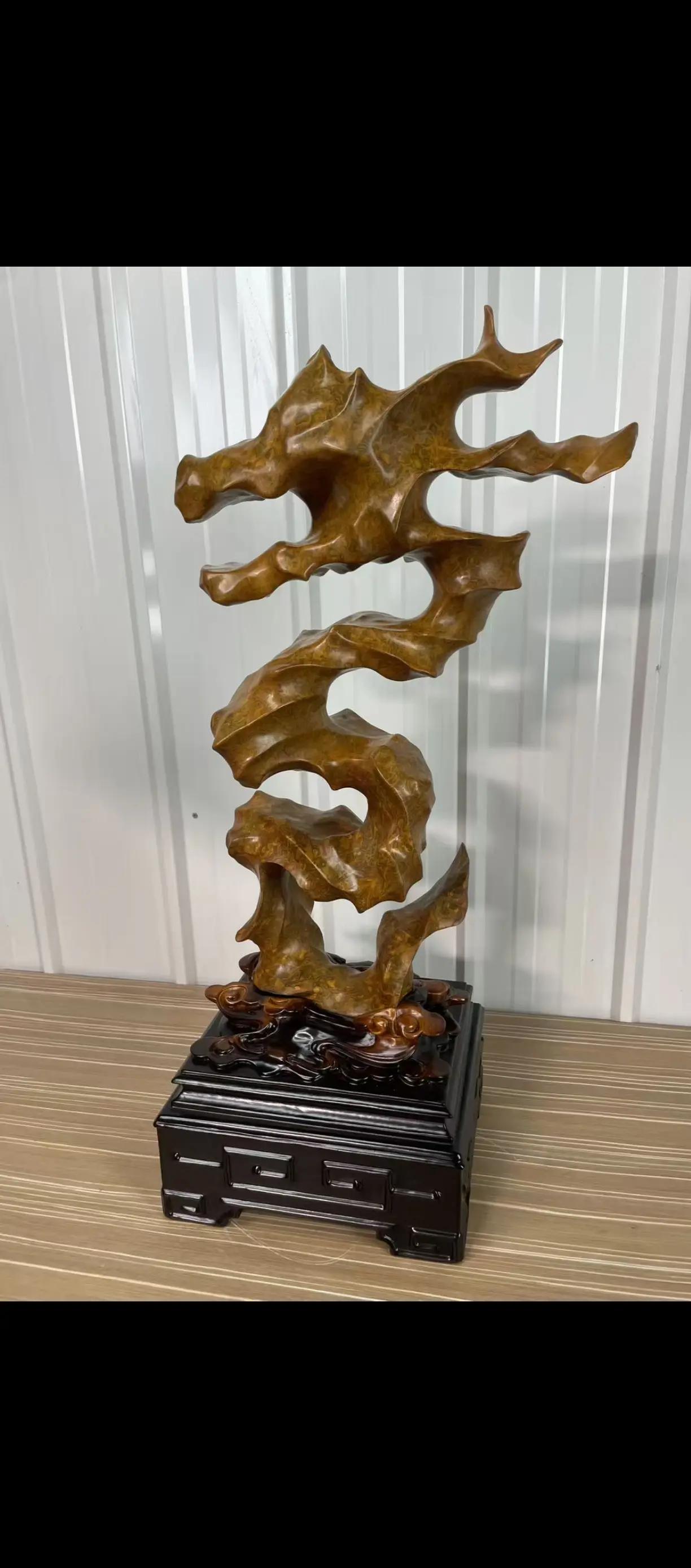 藏品：北丹石·游拐子龙，尺寸68cm，天然原石，无人工修改变形，仅局部薄打蜡养护