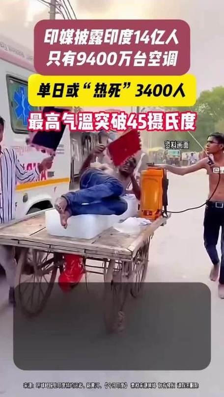 印度遭遇致命极端高温，单日超额死亡高达3400人
 
近期印度深陷极端高温灾害，