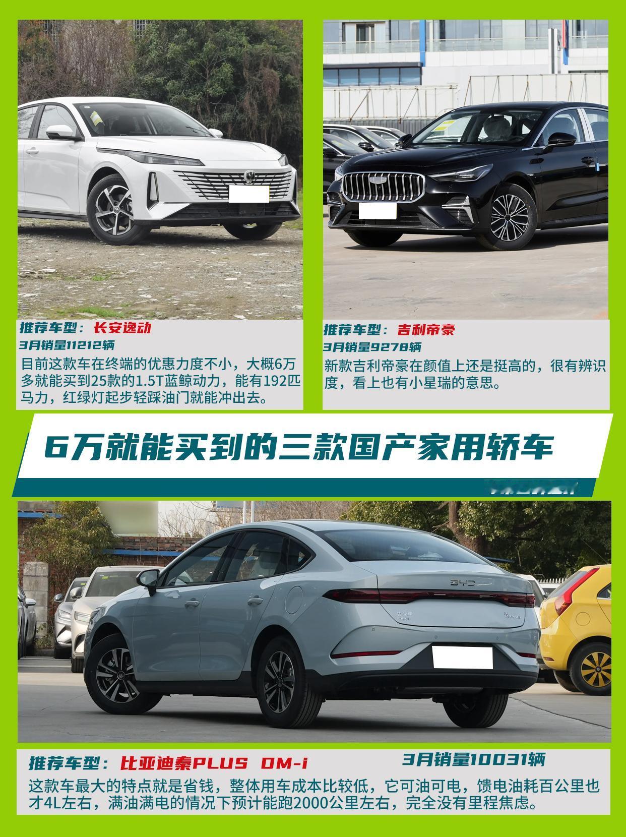 其实6万块钱就能买到一个品质不错的家用轿车了，今天就给大家聊聊这三款热销的车型，