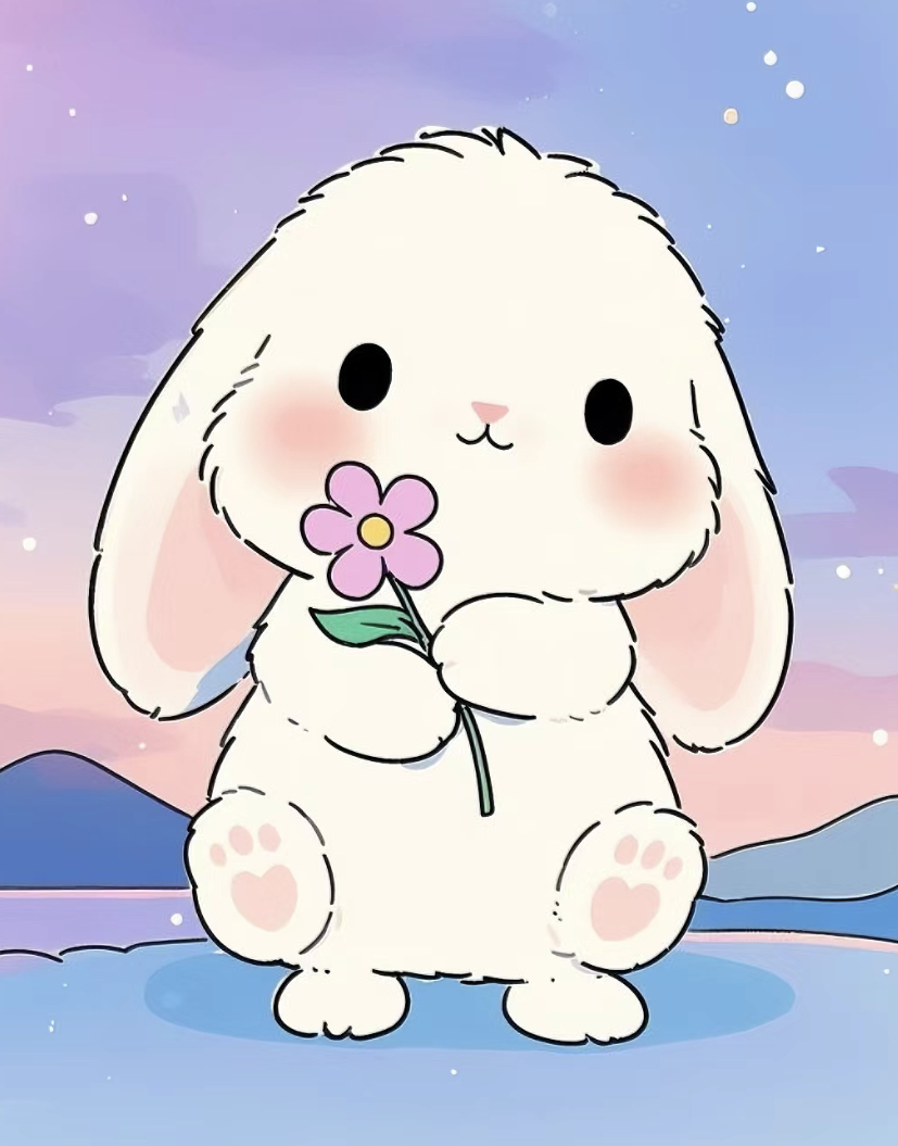 送你花花🌷，祝你一天好心情。兔兔 ​​​