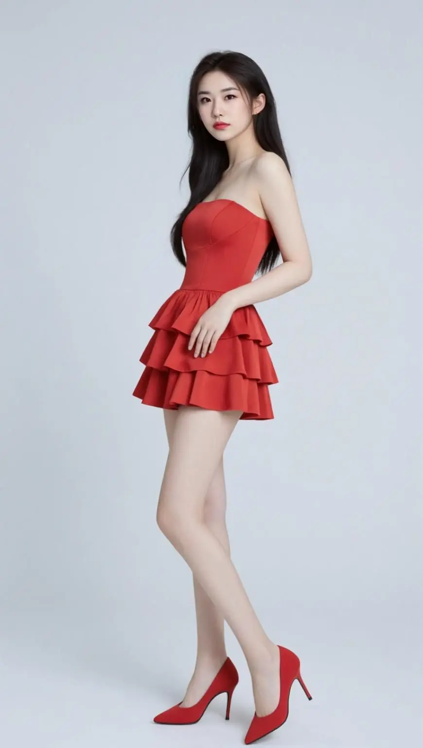 AI红裙时尚照 随变ai随便玩