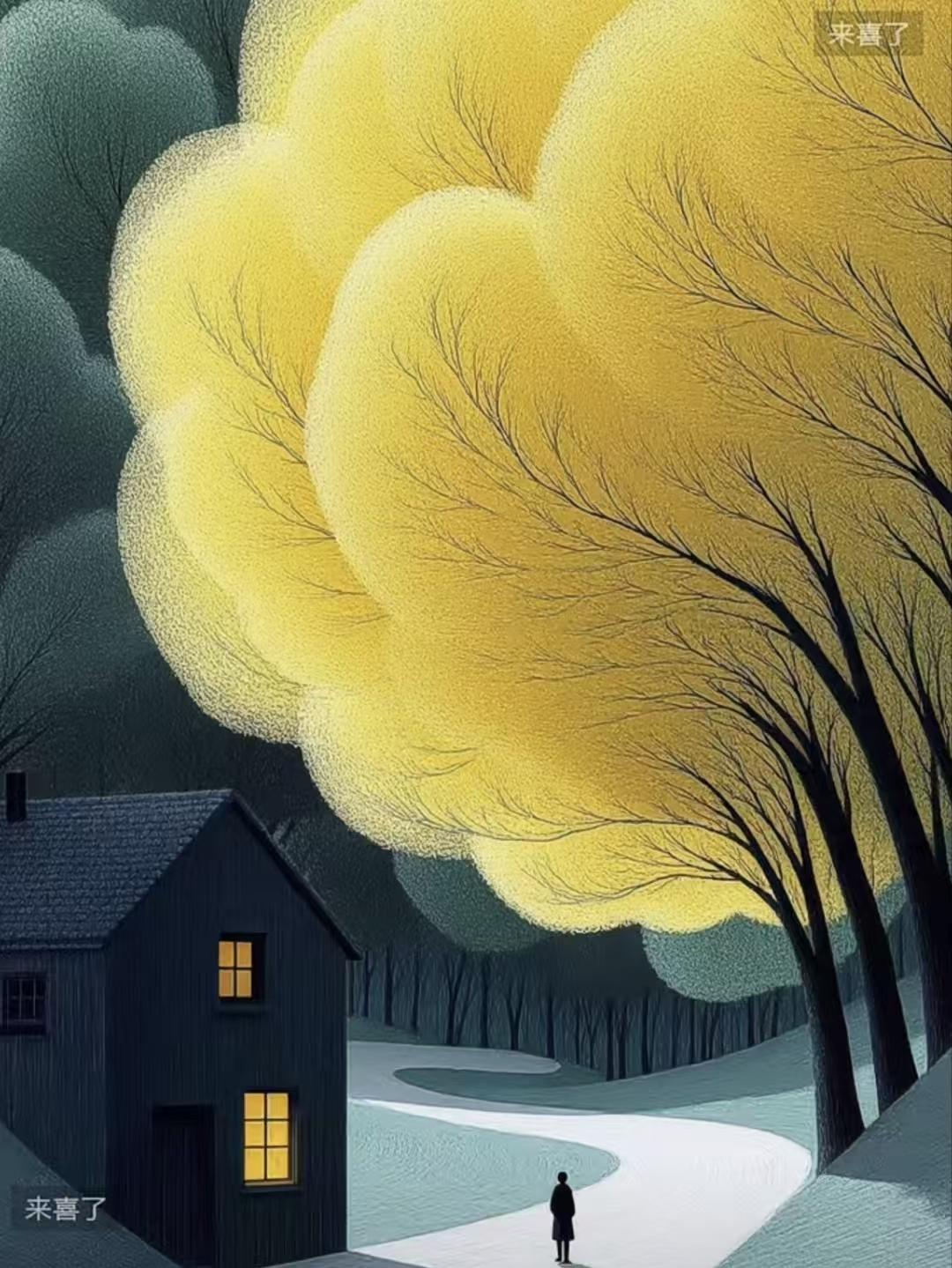 天净沙·夜眠
夜色盛尽愁肠，
晚风拂去慌张，
月光轻安梦乡。
浮生过往，
明朝尽