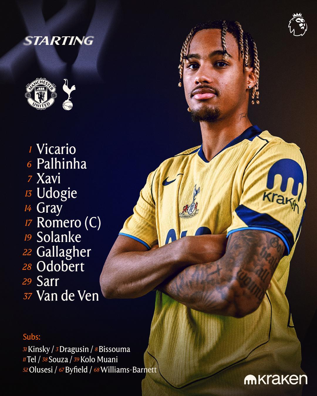 今日首发 🇮🇹维卡里奥🇦🇷罗梅罗（C）🇳🇱范德文🏴󠁧󠁢󠁥󠁮