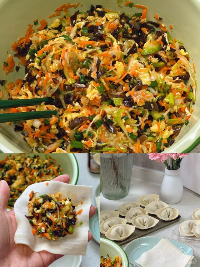 今日份日常顺道分享好吃的素馅儿馄饨做法