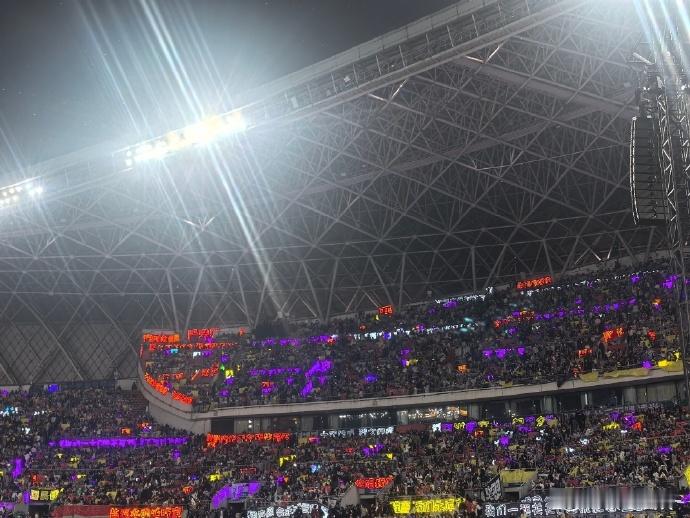 紫色代表了温柔与力量，每个灯光都像是在为马嘉祺祈福。 