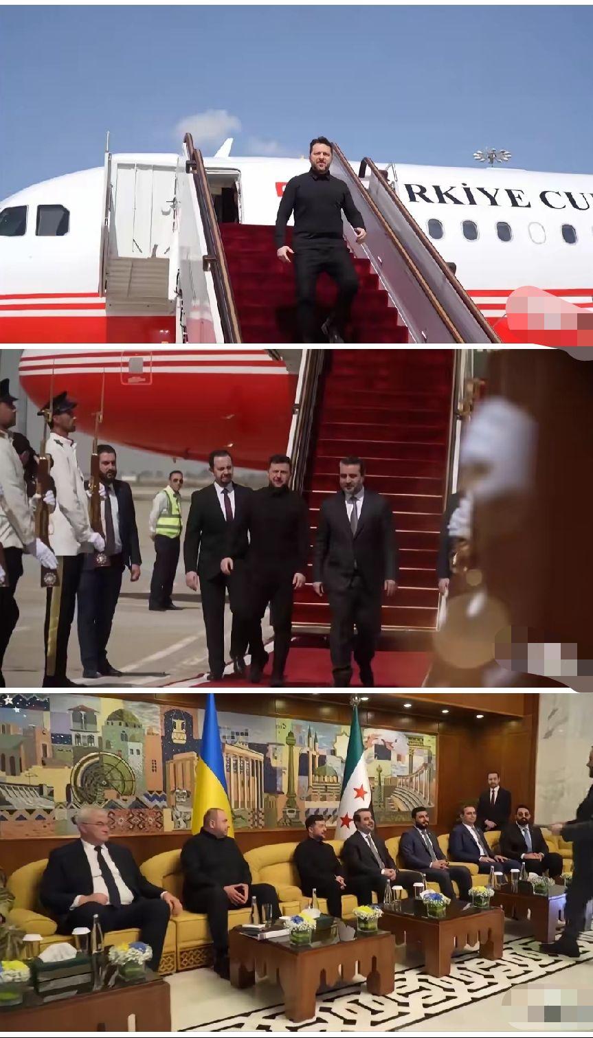 真让人不敢相信，
跟俄罗斯铁了几十年的叙利亚，
居然给乌克兰总统泽连斯基铺红毯最