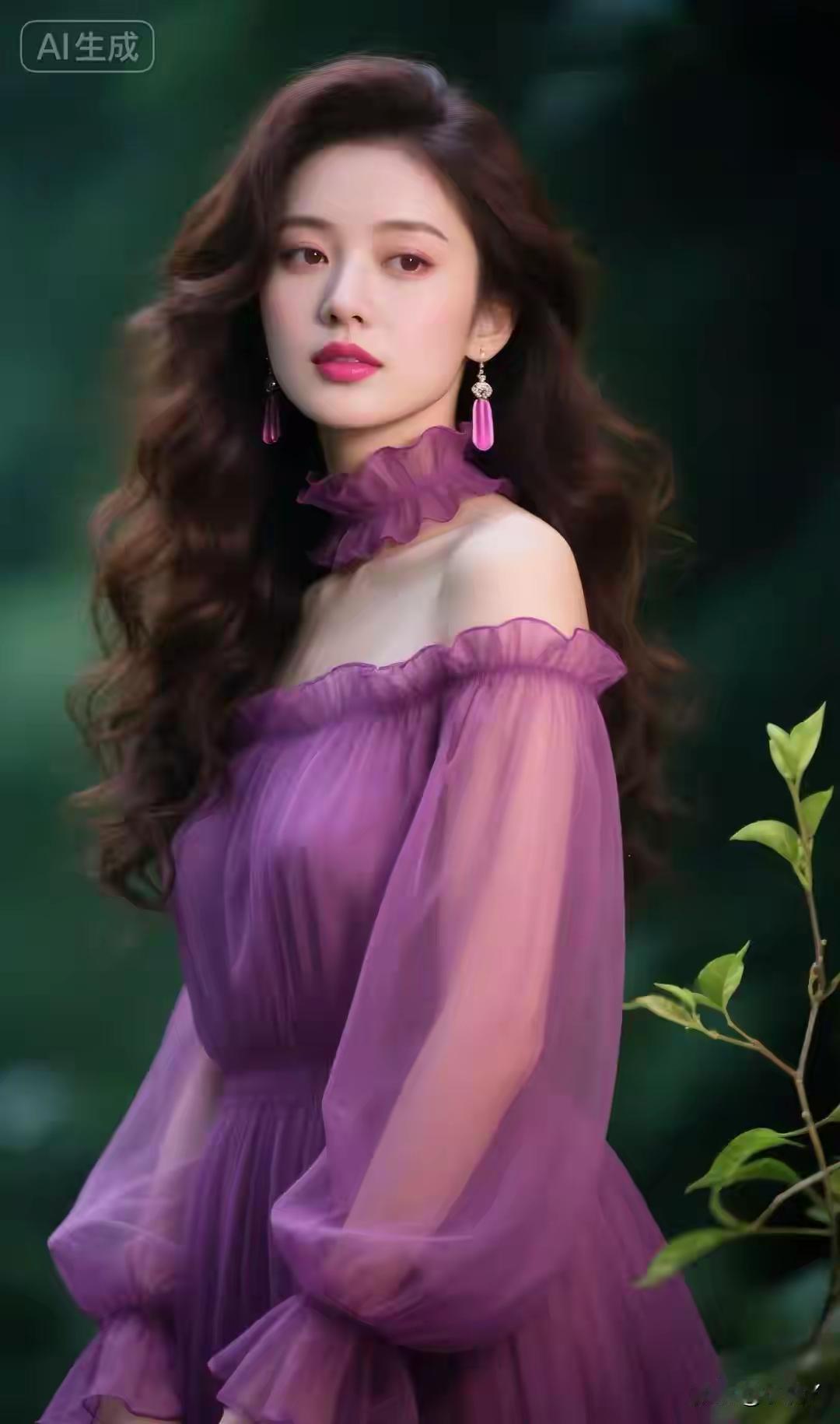 紫裙佳人
紫袂飘飘映丽容，
佳人绝色韵千重。
倾城绝恋风华绽，
梦绕芳姿意万浓。