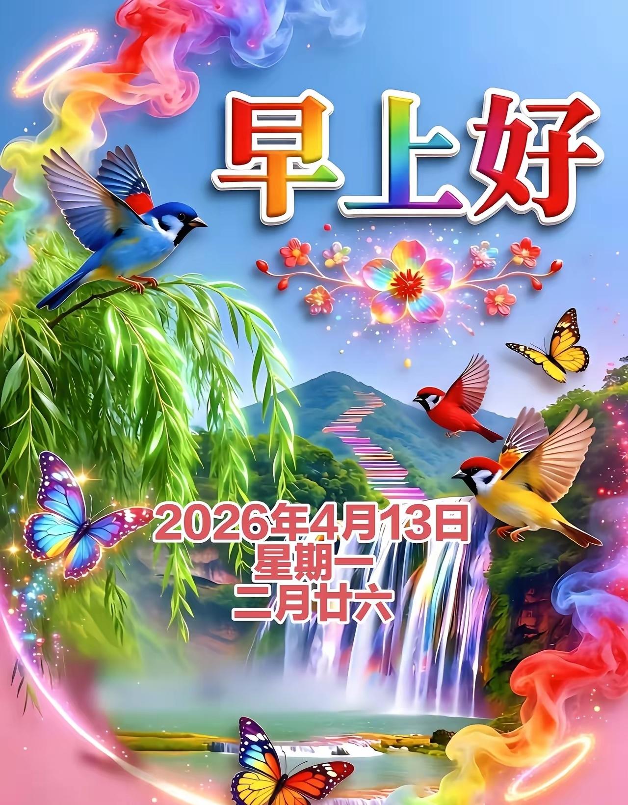 早安☀️崭新的礼拜一如约而至！
新的一周，告别慵懒，奔赴美好。真心感谢每一位粉丝