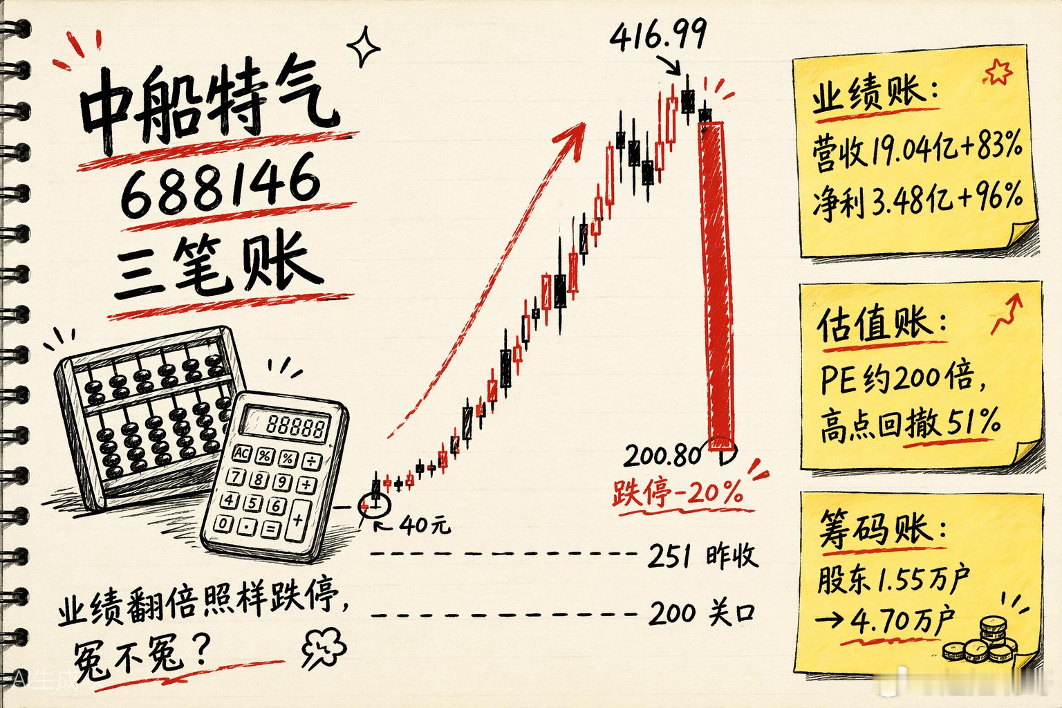 今天盘面最扎心的一幕，不在油气，不在白酒，在中船特气（688146）。早盘还开在