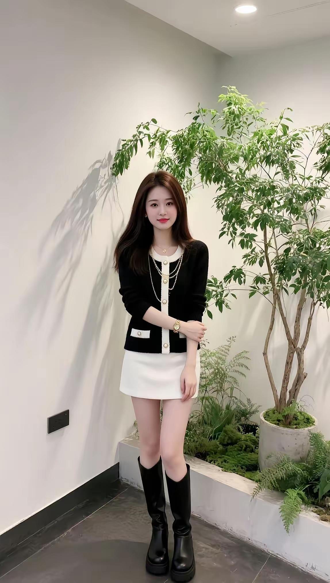 优雅黑白配，简约时尚穿搭