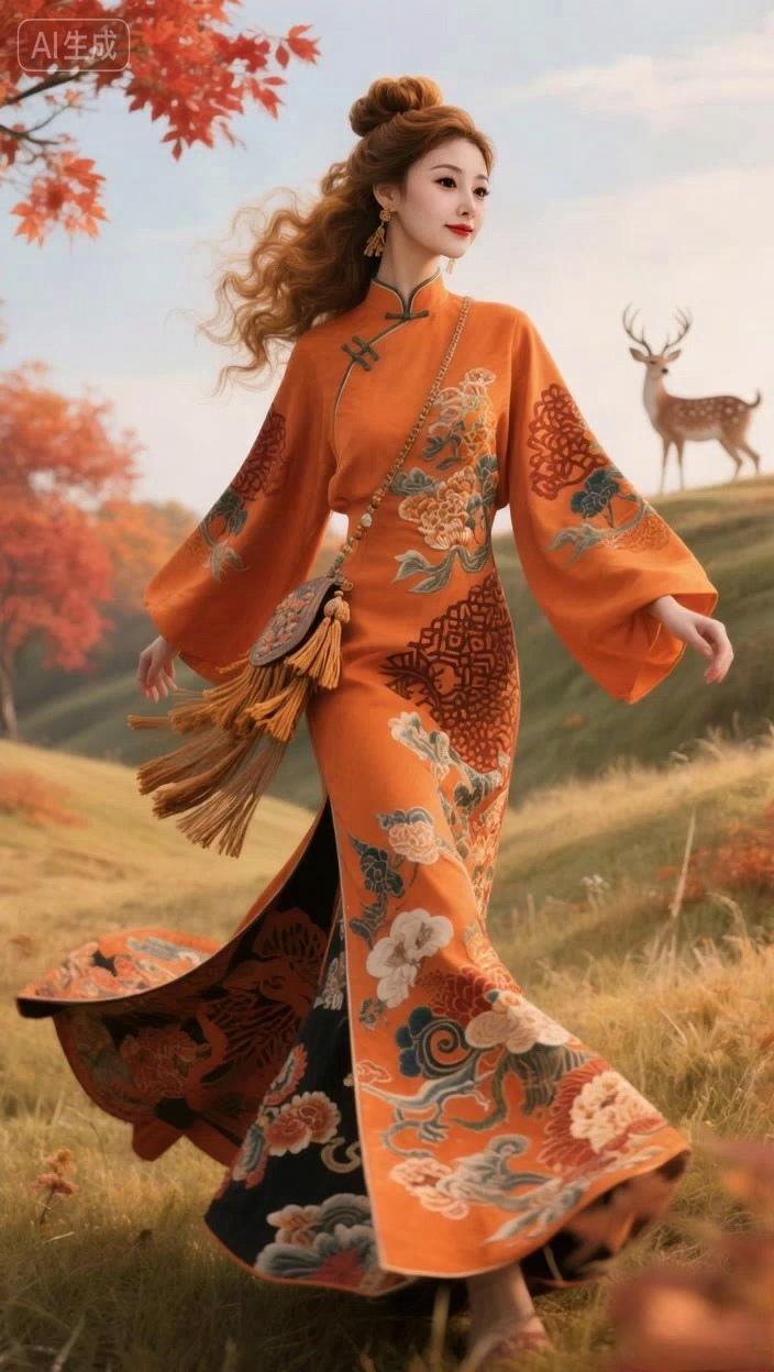 七绝●至爱深秋/古韵  

枫红意惬舞蹁跹，
鹿小身孤客爱怜。
色彩斑斓秋日美，