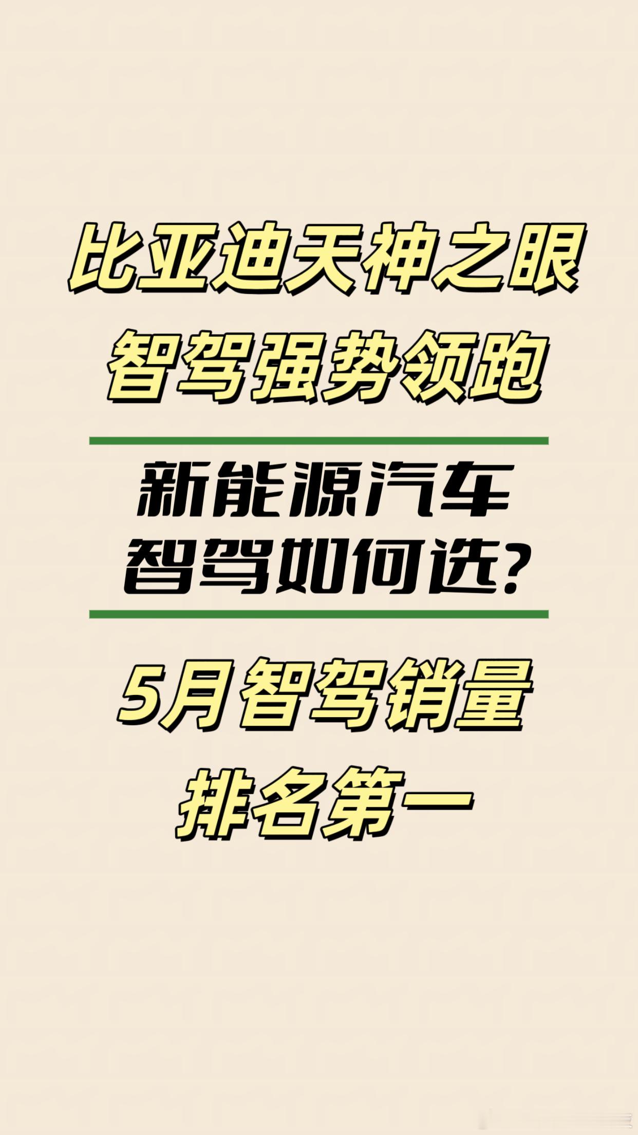 新能源汽车智驾如何选？看5月销量一目了然2025年2月比亚迪宣布全民智驾战略，发