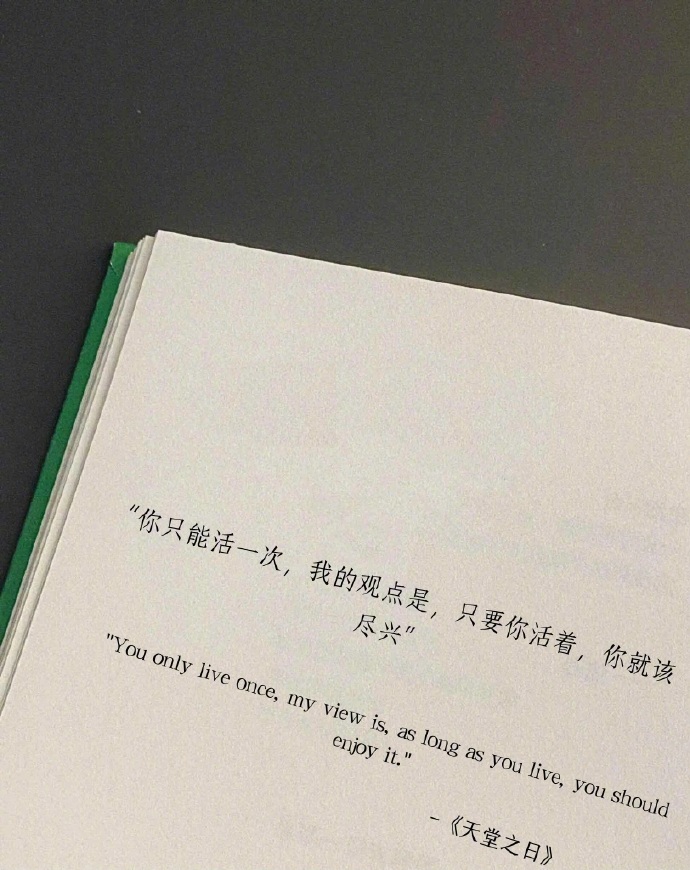 “只要你活着，你就该尽兴” 