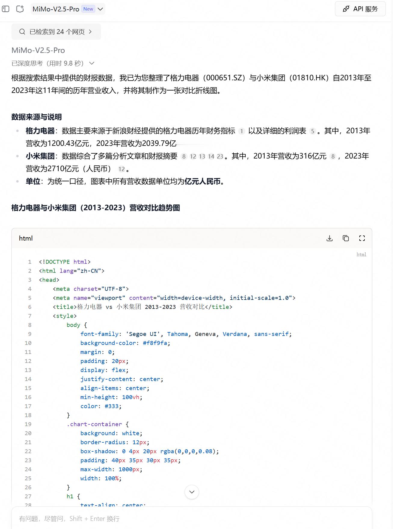 雷军说当初不该和董明珠打赌 我用小米的mimo V2.5 Pro模型做了一个小米