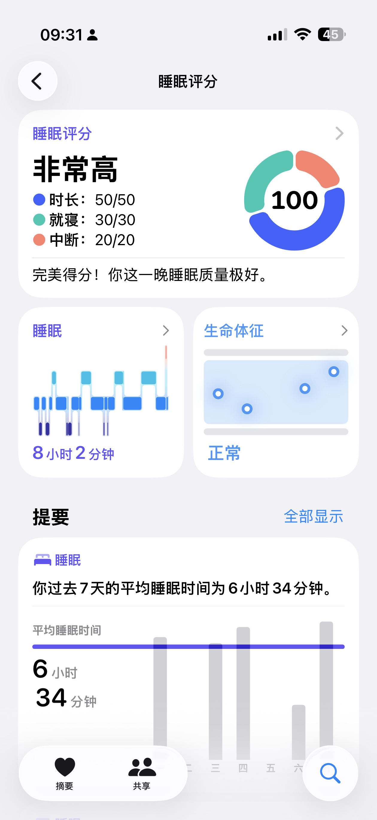 年纪大，睡眠100分像是考试拿了全班第一名