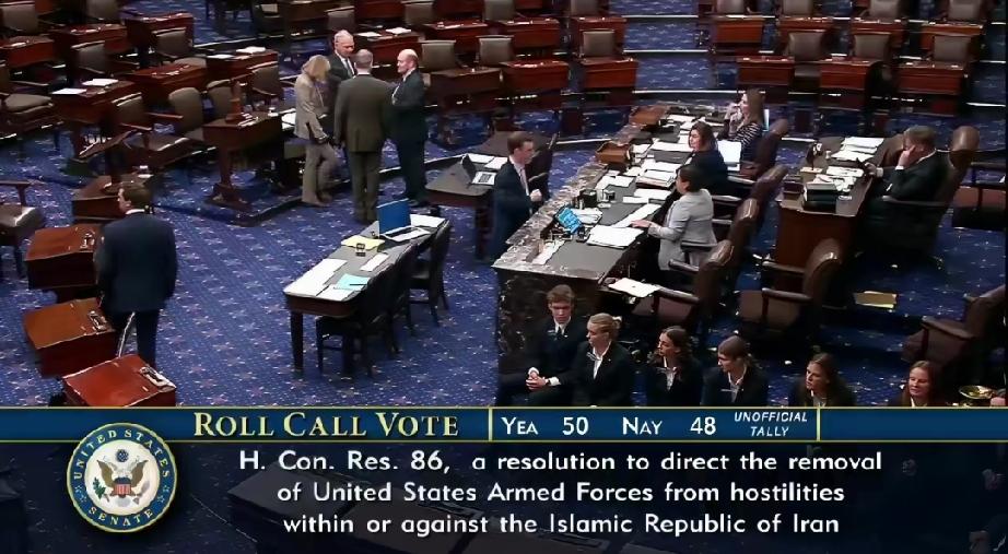 据 CNN，美国参议院投票限制总统对伊朗动武权力，罕见地公开反制特朗普。

参议
