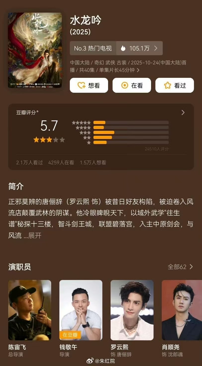 水龙吟豆瓣开分5.7罗云熙水龙吟豆瓣开分5.7罗云熙水龙吟豆瓣开分5.7，好，[