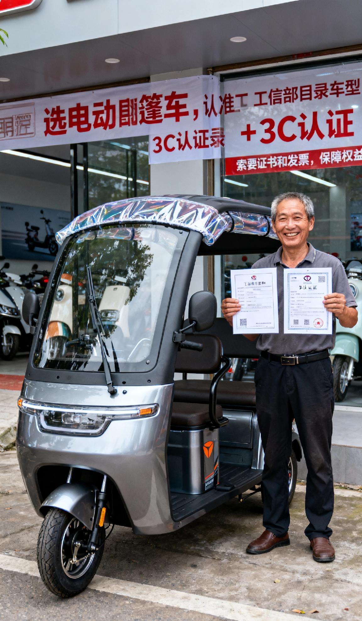 能上牌,电动篷车怎么选?选能上牌的电动篷车，先盯工信部目录+3C认证，索要《整车