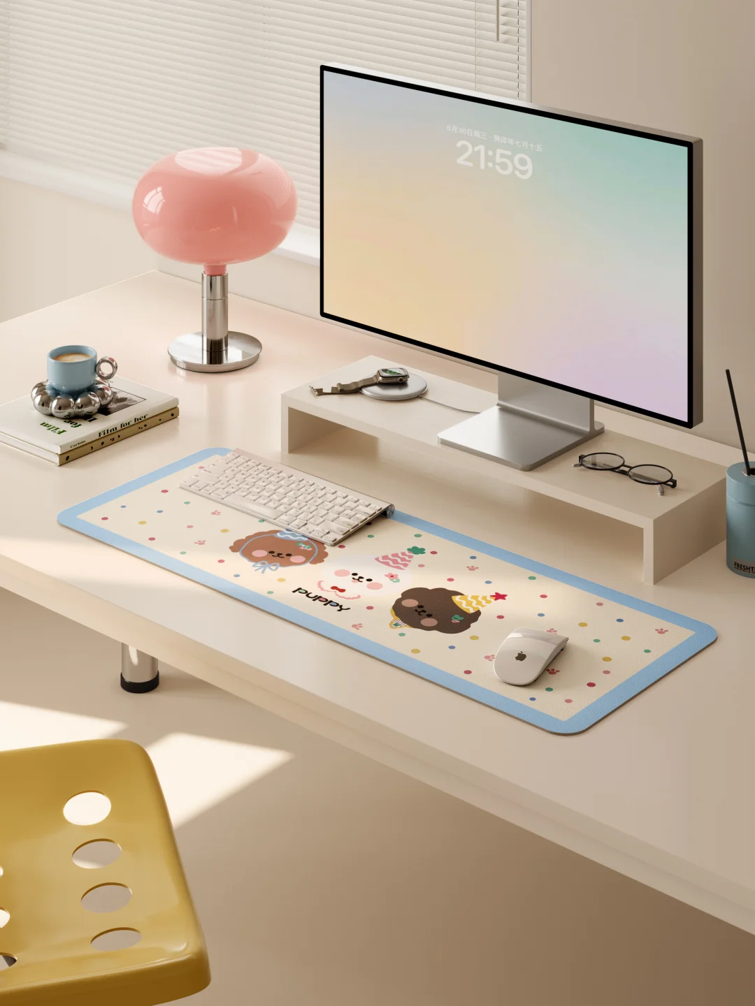 好喜欢我的书桌！可爱小狗🐶鼠标垫