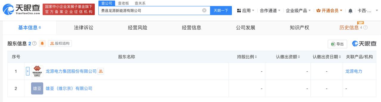 龙源电力等在临沂成立新能源公司# 注册资本1.82亿
天眼查App显示，近日，费