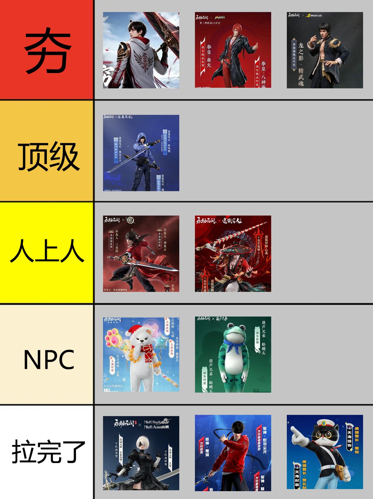 永劫全部联动从夯到拉排行。