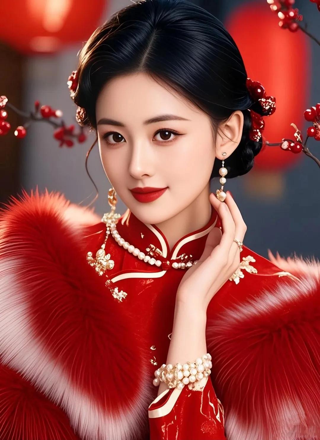 红衣佳人，国色天香，古典韵味，倾国倾城。风华绝代俏美女 古典佳人韵 美人风雅动人
