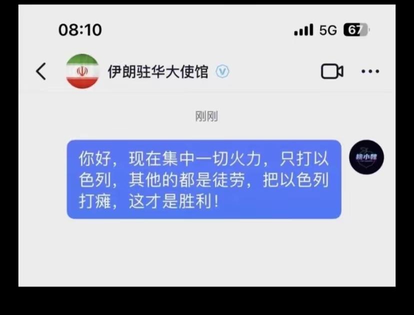 还是咱中国网友厉害，中国网友给伊朗驻华大使出谋划策，说要集中一切火力专门打以色列