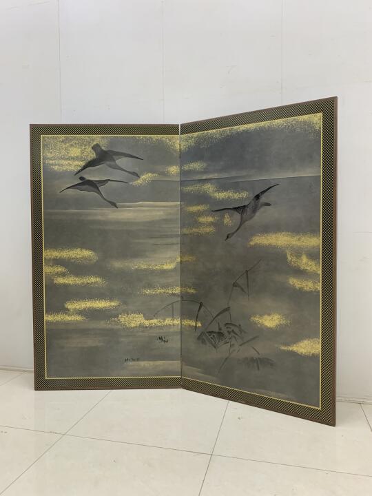 洒金两扇屏