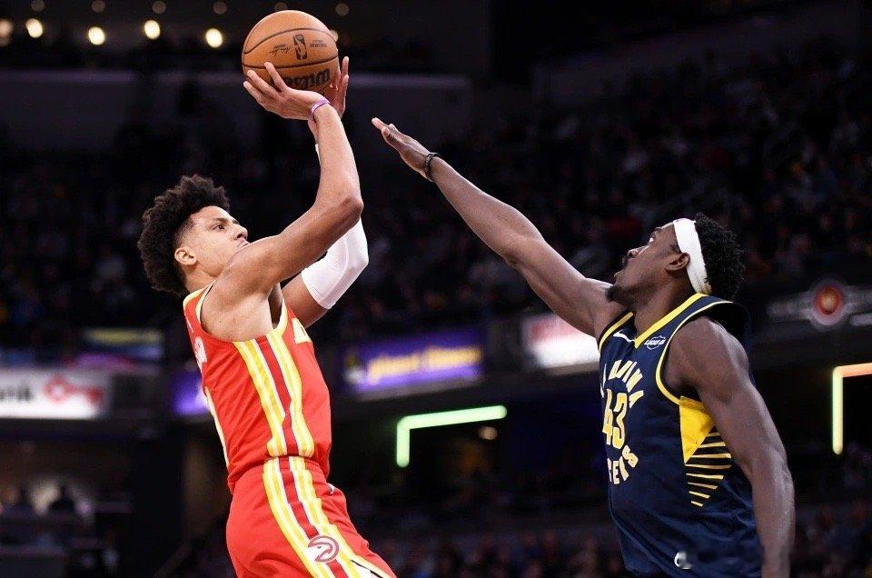 约翰逊10次三双创队史纪录老鹰124-127惜败给步行者，贾伦-约翰逊出战36分