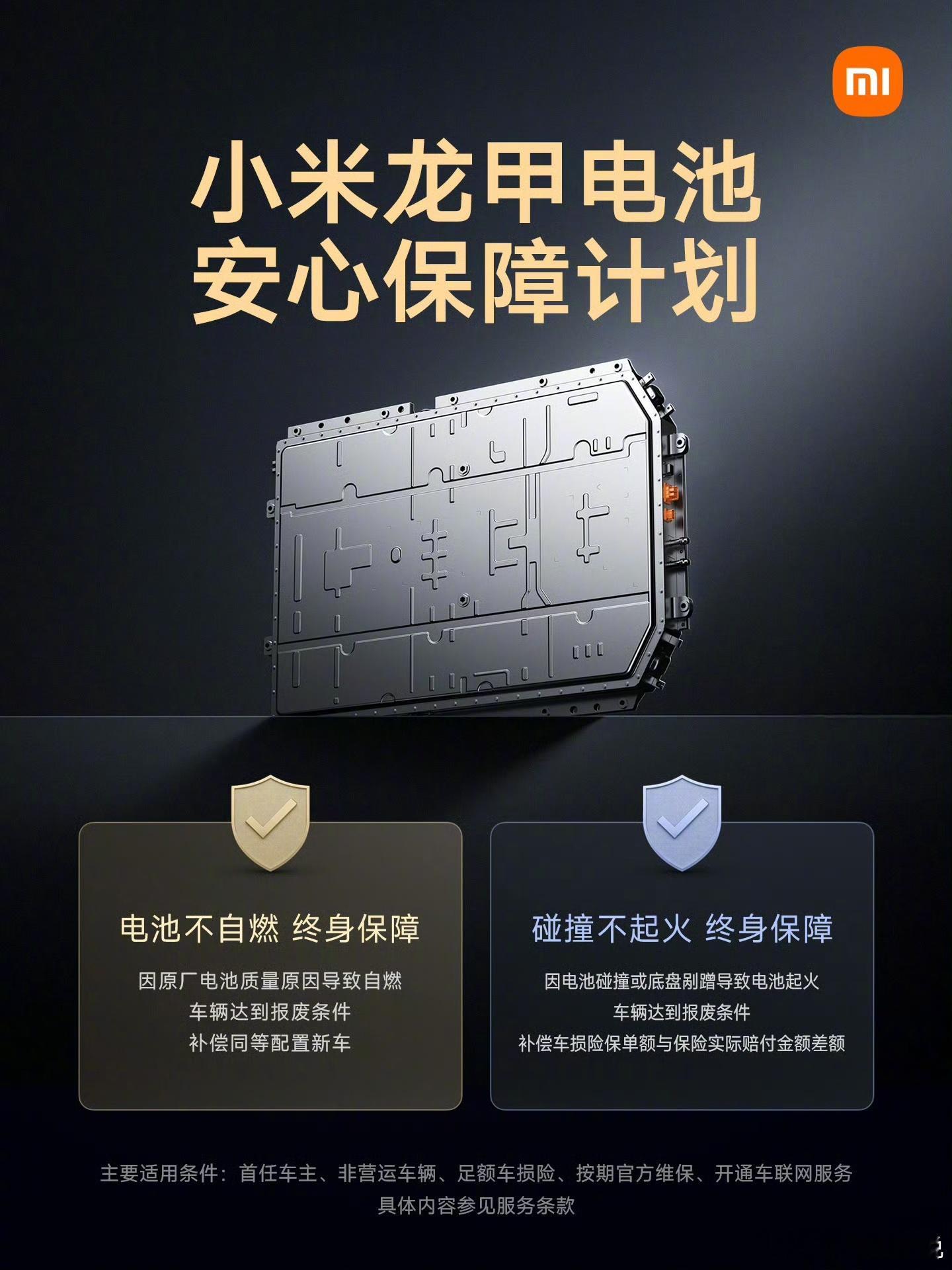 小米宣布龙甲电池安心保障计划 就在今天，小米汽车正式官宣与中创新航、欣旺达动力达