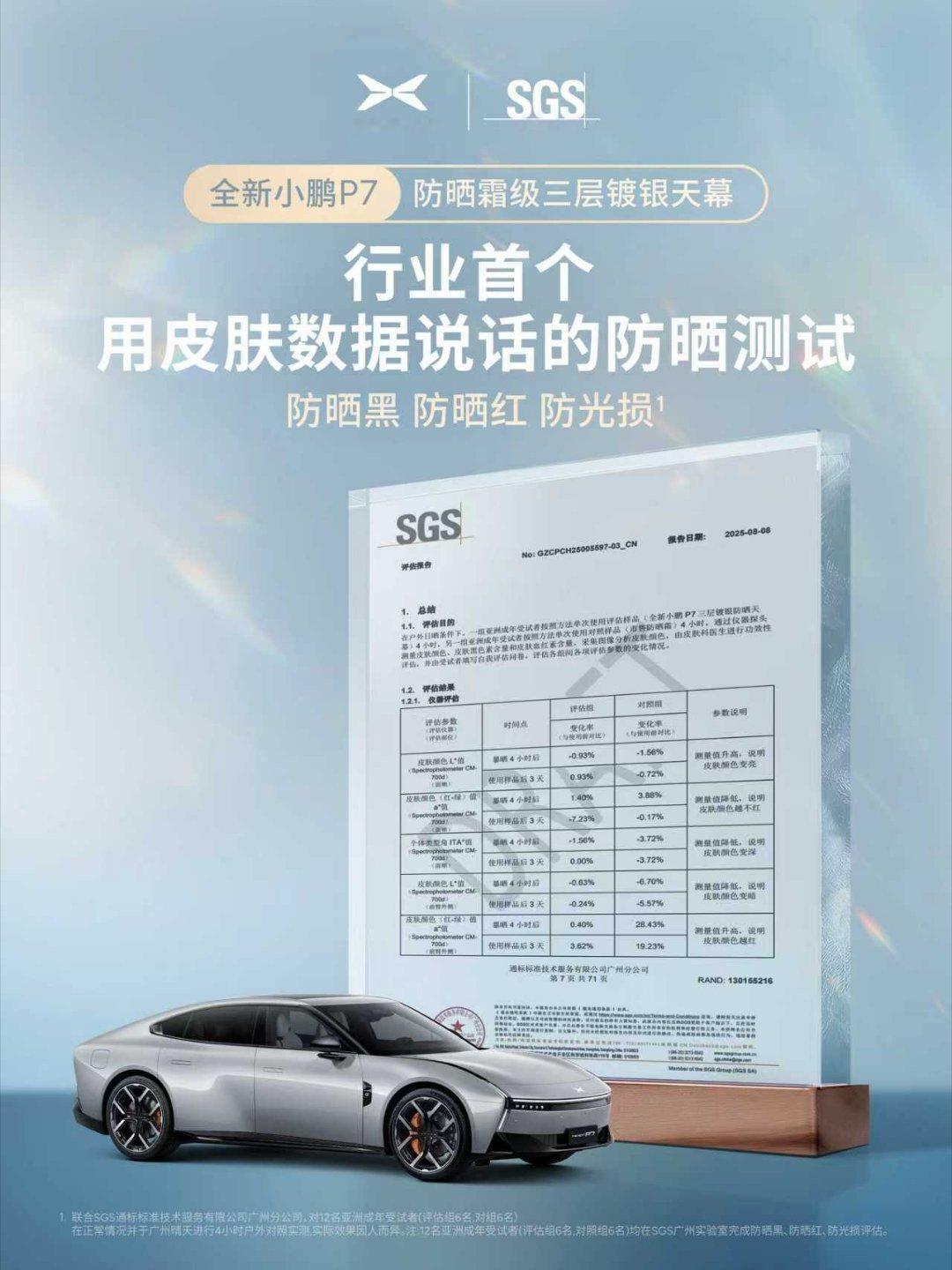 小鹏P7天幕比防晒霜更防晒时尚圈都在拍小鹏P7小鹏P7的全景天幕确实挺实用的，用