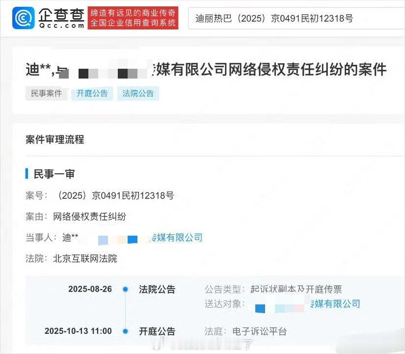 迪丽热巴诉AI换脸短剧公司将开庭迪丽热巴与AI换脸短剧公司的侵权案将于10月13