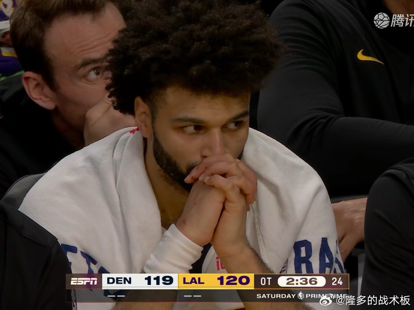 贾马尔-穆雷完全哑火，全场14中1仅得5分上一场打马刺刚轰下39分掘金vs湖人