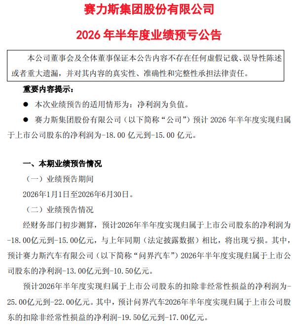 近日，懂车之道消息，7月12日，赛力斯集团股份有限公司（下称“赛力斯”）发布20