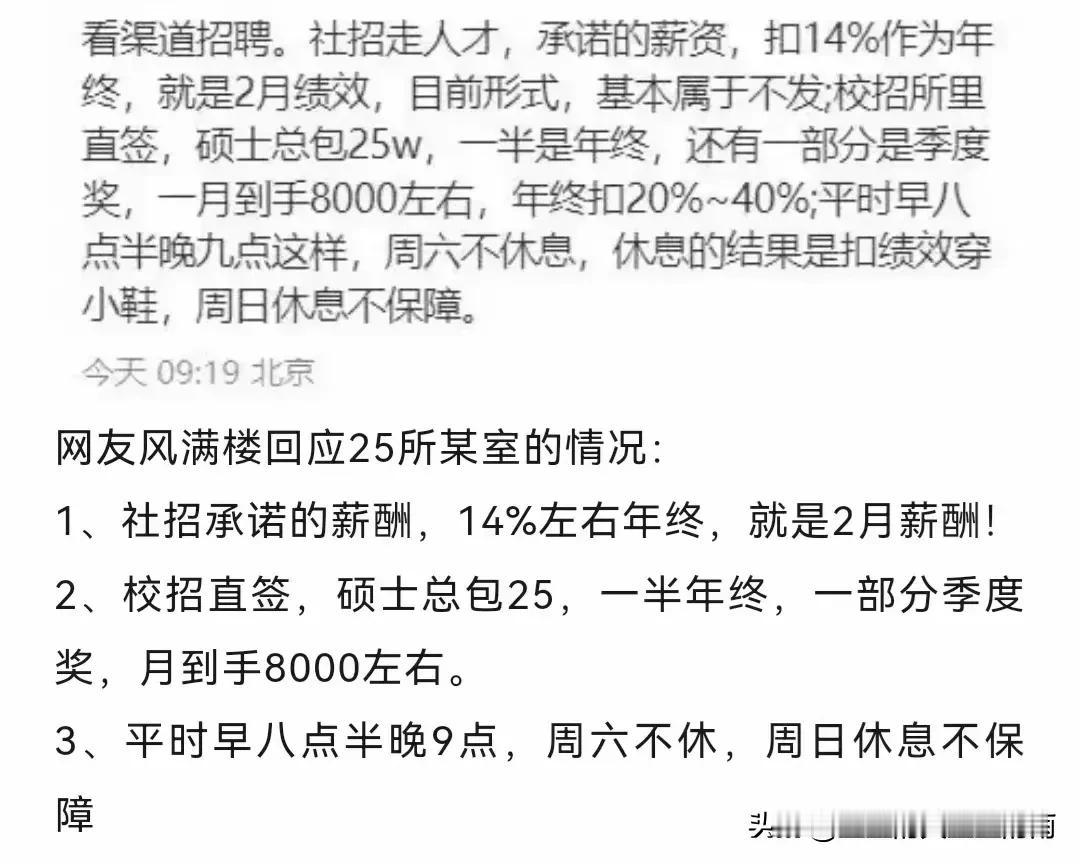 近日，有网友爆料某研究所的薪资…