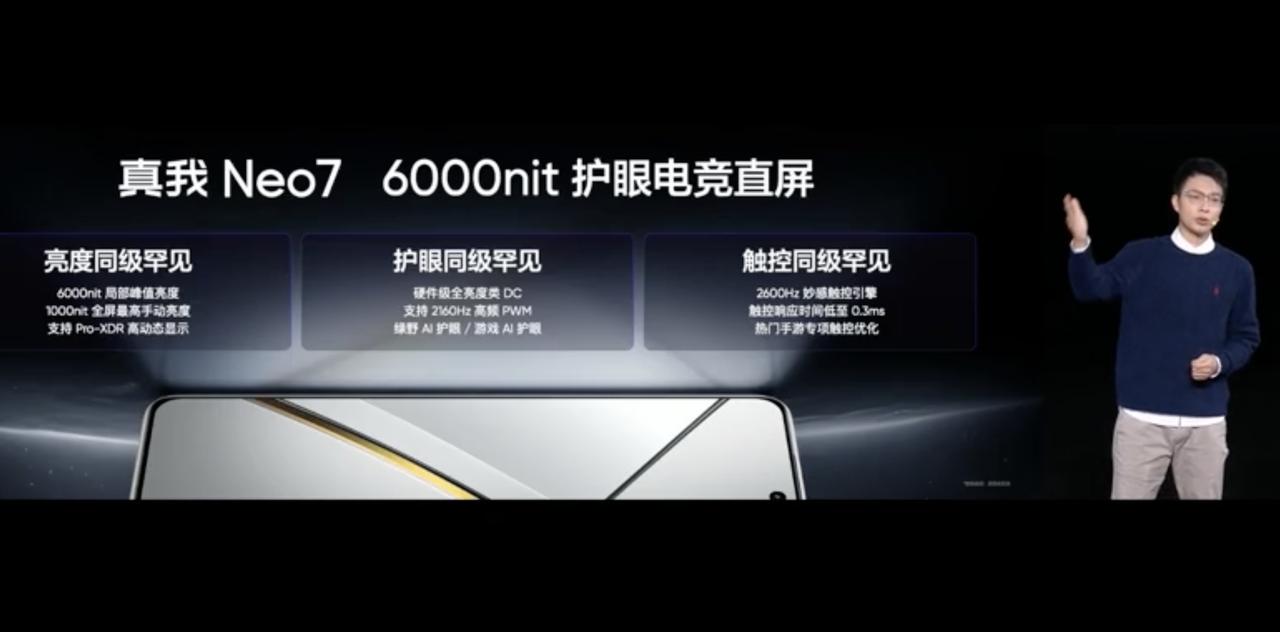 真我Neo7的屏幕也是从来不差的，离谱的峰值亮度，各项参数都没问题，标准的1.5