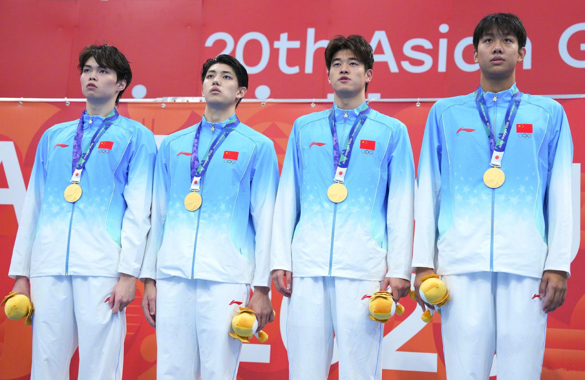 中国队夺得男子4×200米自由泳接力冠军 ​​​