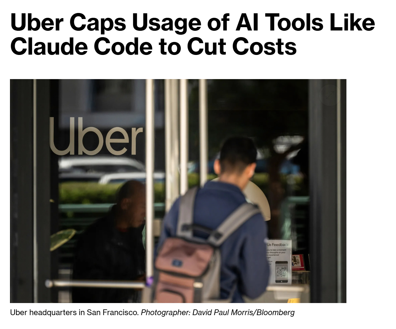 Uber 四个月花完全年 AI 预算那事有后续了：所有 Uber 员工接下来在每