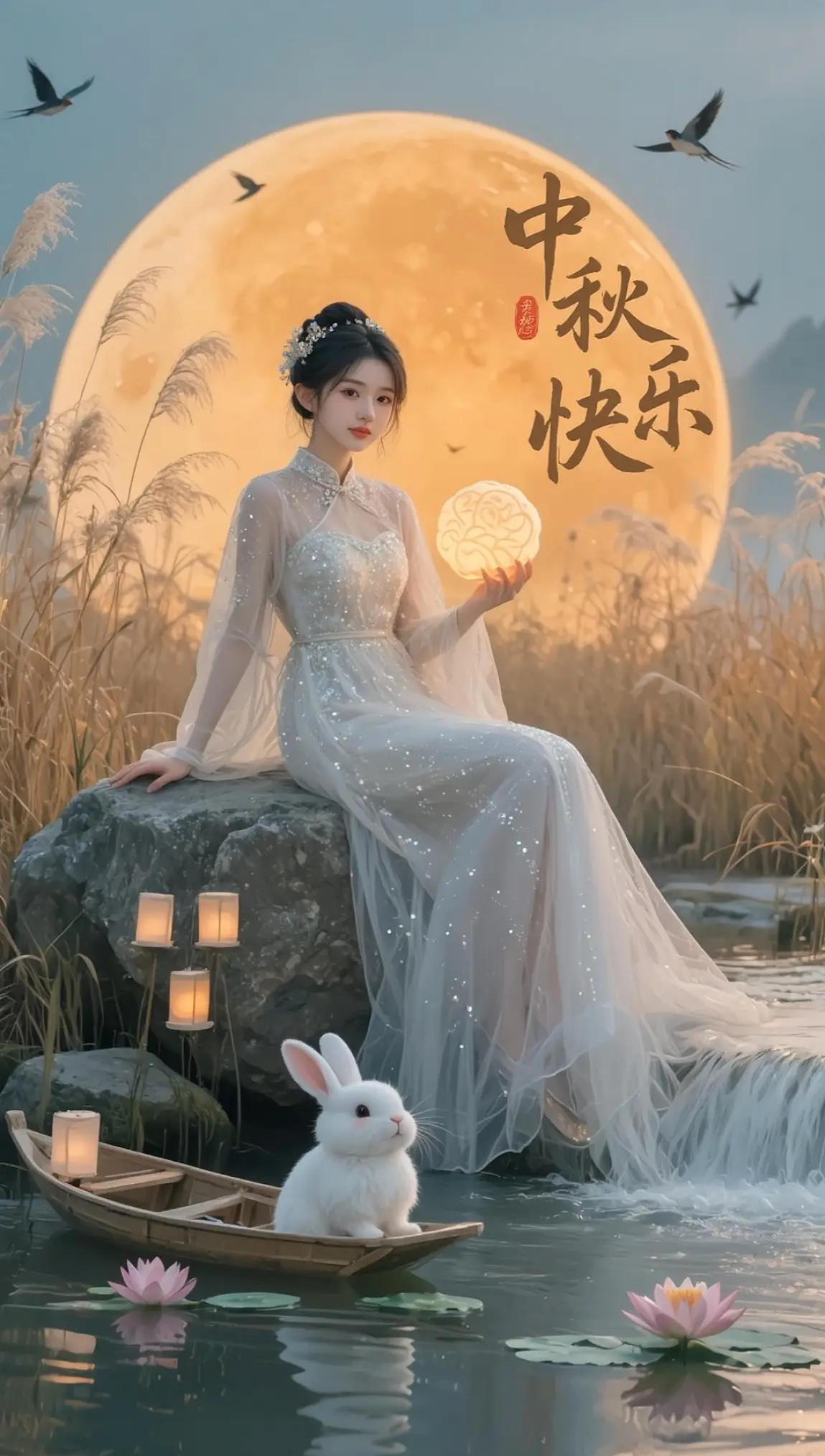 中秋节快乐，祝所有人团团圆圆，好运连连    中秋新中式写真