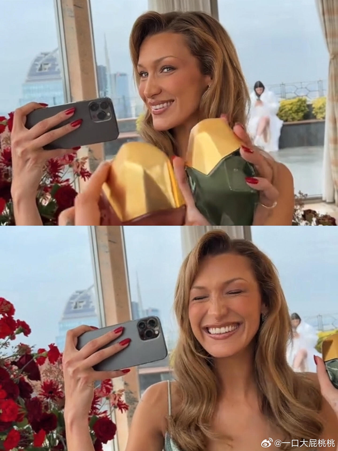 Bella 在米兰出席活动，上身了妮可·基德曼在1998年澳版《芭莎》上演绎过的