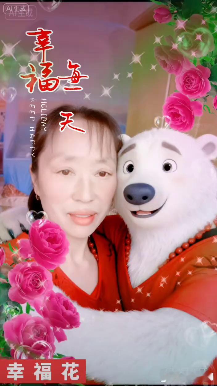 每天幸福花。
知足送走了昨天，快乐迎来了今天。健康向往着明天，愿我们幸福每一天。