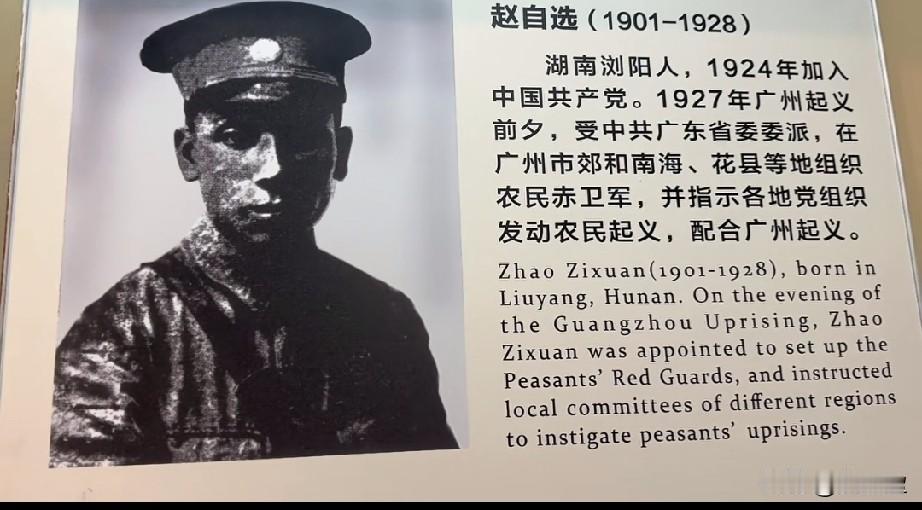 赵自选，黄埔一期生，入学考试第二名，毕业后参与组建大元帅府铁甲车队，并任军事教官