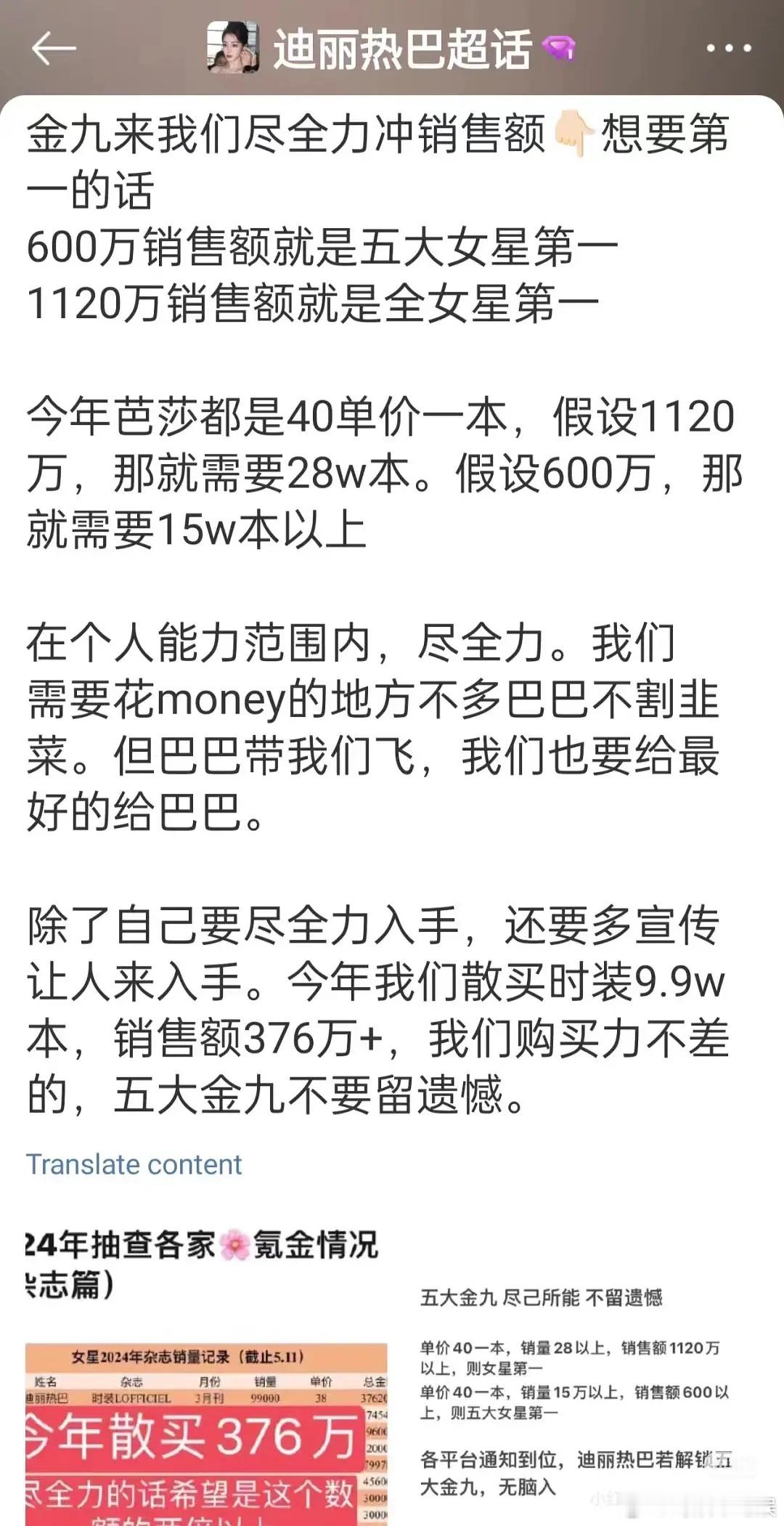 迪丽热巴粉丝这次会不会破了鞠婧祎的记录？时装散买买了300多万，这次金九比较重要