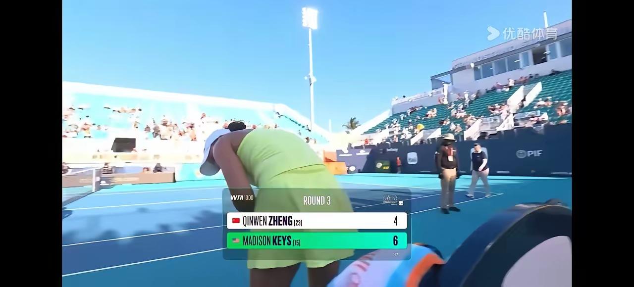 郑钦文击败了凯斯，赢了。二比一。
  郑钦文第一局输了，我不敢看了。不过，第二和