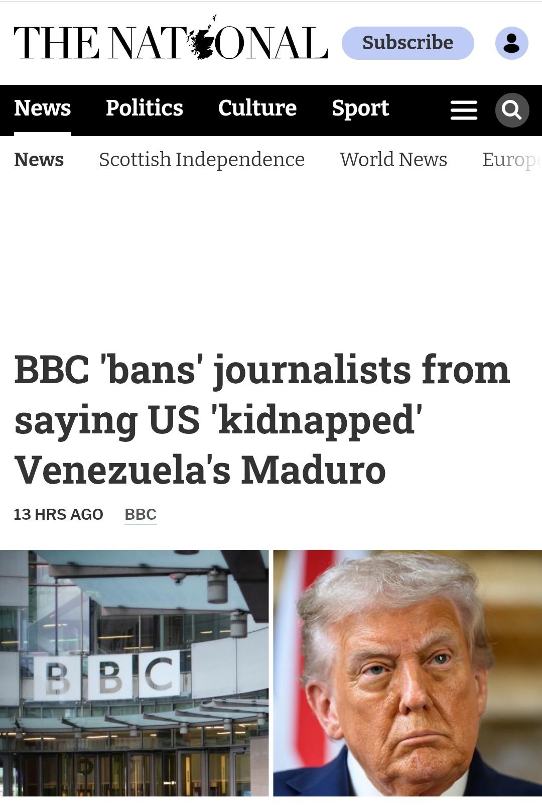 BBC内部下发了一份编辑指导通知，禁止记者在报道中直接使用“kidnapping