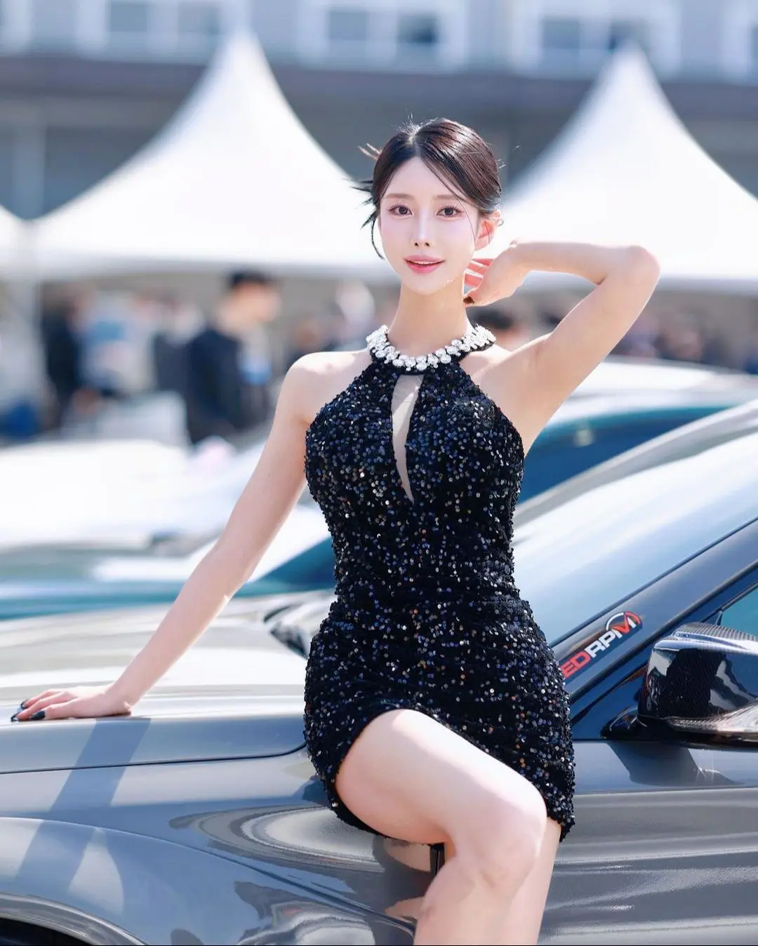 车展现场 韩国车模 完美身材 模特美女 车展美女